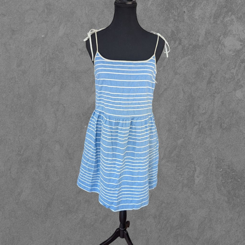 GAP | Blue & White Stripe Tie Strap Cotton Dress Size 6